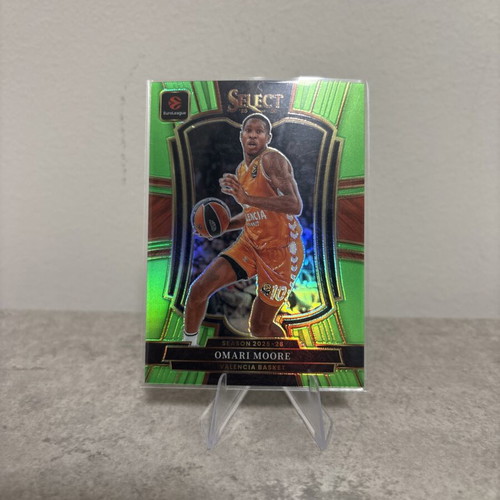 2025-26 Panini Select Euroleague Omari Moore Neon Green Premier card