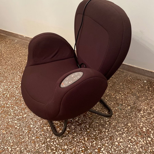 Massage armchair electric, new, dark brown-bordeaux color
