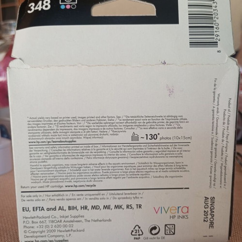 HP 348 Photo Inkjet Print Cartridge C9369EE, sealed
