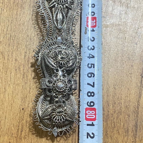Silver filigree belt handmade used 18th - 19th century