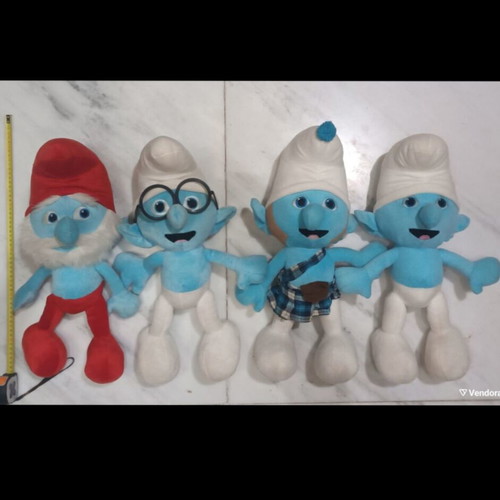 Set of 4 Large Smurfs Plush Toys 50 cm