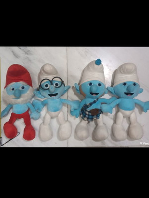 Set of 4 Large Smurfs Plush Toys 50 cm