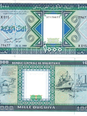 Mauritania 1,000 Ouguiya 1989 new