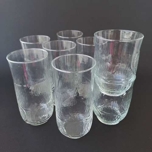 Set of 8 vintage water and wine glasses like new, glass