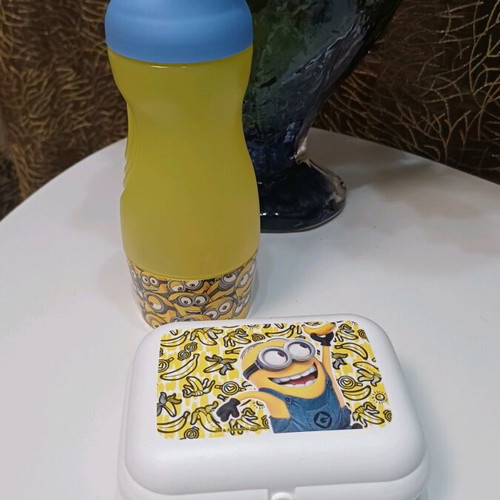 Minions Tupperware bottle and twin set new