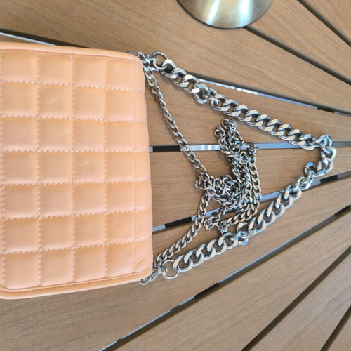 Bershka Mini Crossbody Bag with Chain, Like New, Salmon Color