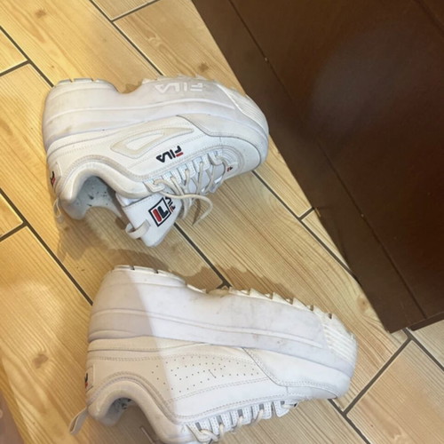 Fila Chunky Sneakers Size 40 Used, White Athletic Shoes