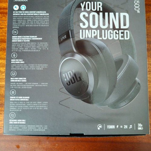 JBL Live 500BT headphones like new with Xiaomi 33W charger