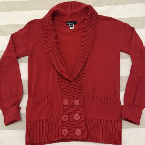 Red knitted cardigan Mango Basics size M like new