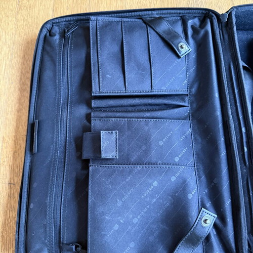 Delsey laptop bag used, black, durable fabric with shock protection