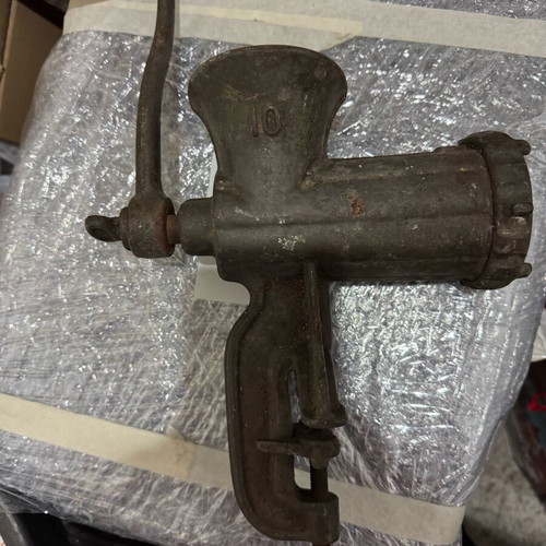 Antique meat grinder used, kitchen tool