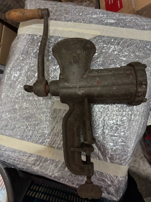 Antique meat grinder used, kitchen tool