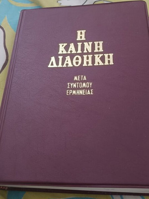New Testament book like new, Greek edition with commentary