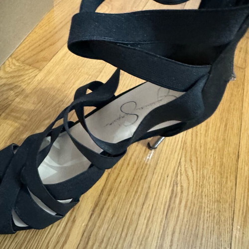 Jessica Simpson sandals used, size 40, black with unique design