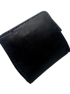 Vintage coin wallet square with button black 8cm new