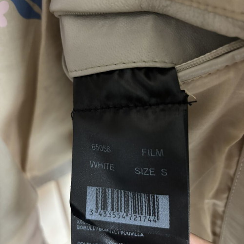 Oakwood Film women's leather jacket, size S, off-white