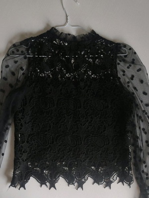 Blouse with transparency used, size M, black