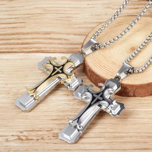 Stylish Gothic Cross Pendant Set with Chain