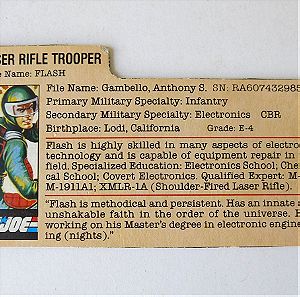 GI Joe "Flash" (1982) (US) filecard