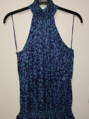 Lussile silk top like new, blue, size XL