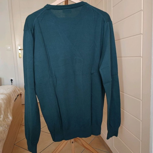 Navy & Green men's sweater like new, petrol color