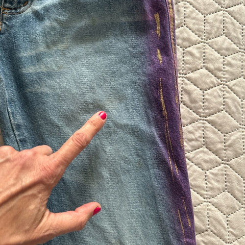 Y2K flare jeans Voyage Passion like new with purple shades and gold details