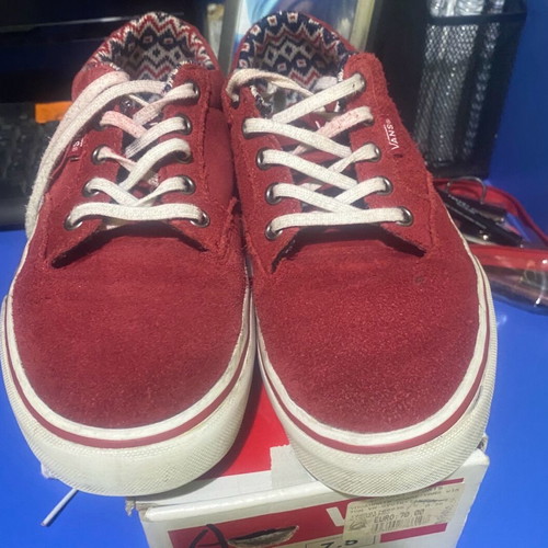 Vans red athletic shoes used, size 38