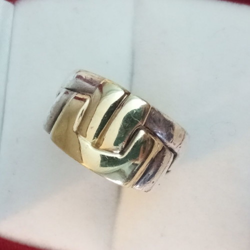 Silver-gold ring used 1000 silver and 585 gold No.54