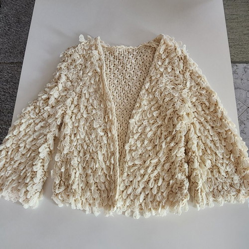 Knitted fluffy cardigan new in ecru color