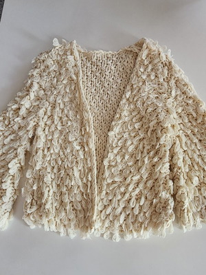 Knitted fluffy cardigan new in ecru color