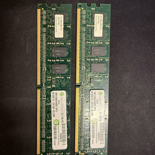 DDR2 1GB RAM modules used, 2 pieces 667MHz PC2-5300