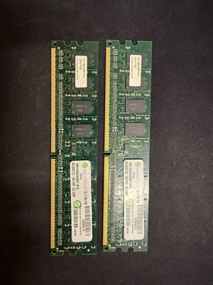 DDR2 1GB RAM modules used, 2 pieces 667MHz PC2-5300