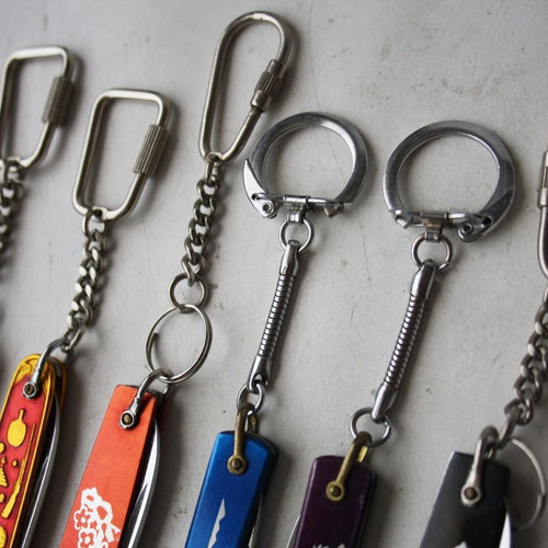 Double Arrow vintage 60's keychain knives set of 6, new