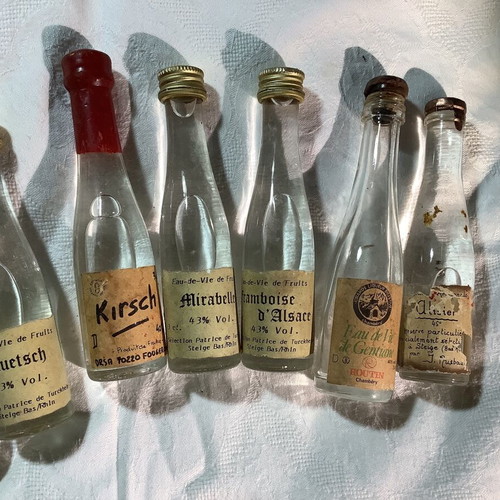 Eau de Vie miniature bottles used, set of 9