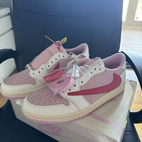 Jordan 1 Low OG SP Travis Scott Sail Tropical Pink sneakers new, EU 45.5