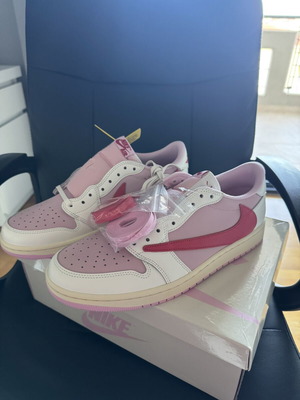 Jordan 1 Low OG SP Travis Scott Sail Tropical Pink sneakers new, EU 45.5