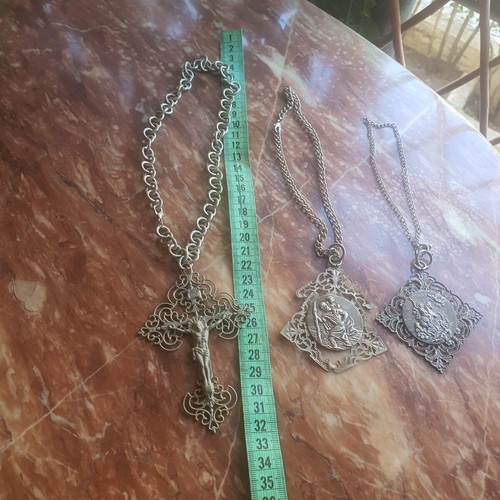 Vintage metal religious pendants and icons