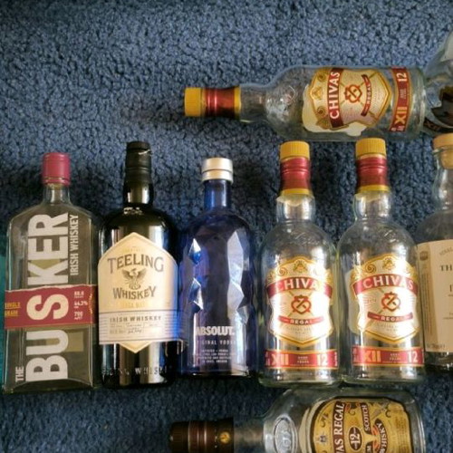 Collection of drink bottles large variety