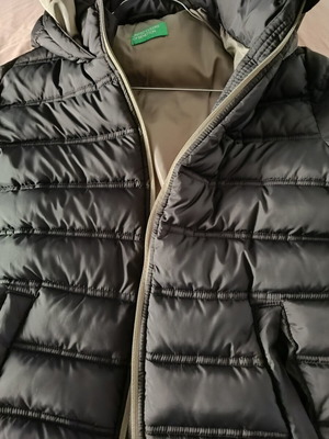 Benetton jacket black with hood, new, size XL for 10-11 years