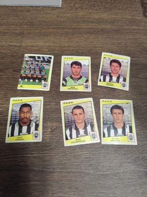 Panini Football 98 PAOK collectible stickers like new, set of 6