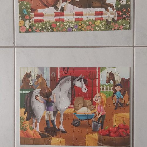 Educa puzzle 2x48 pieces with horses like new