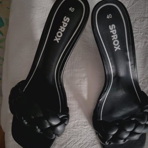 Sprox mules new, black, 7cm heel, size 40
