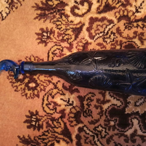 Bottle with LED light like new, blue and red