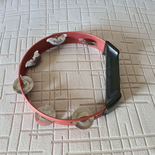 Aluminum Tambourine with Plastic Handle like new, 20 cm diameter