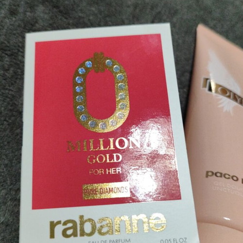 Paco Rabanne Olympea Body Lotion and Million Gold Pure Diamond Perfume set new