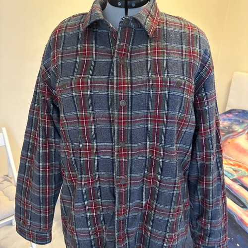 L.L.BEAN flannel jacket like new, cotton with sherpa lining