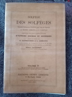 Sheet music book used Solfege des solfeges volume 3a