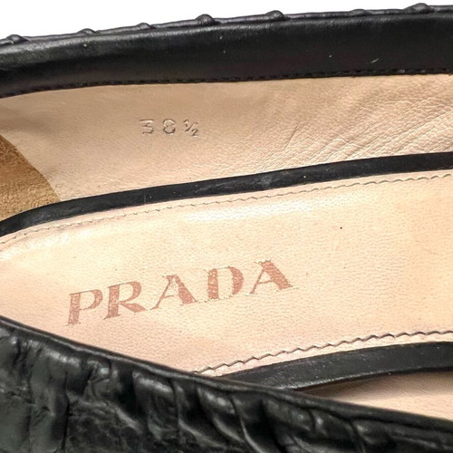 Prada leather mid heels used, size 38.5, black