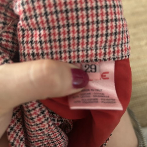 Cycle Y2K low-rise 3/4 pants red black new