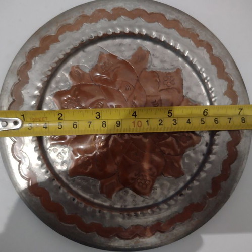 Copper Greek handmade carved wall plates used, all together
